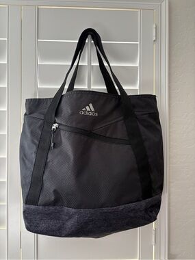 adidas Black Duffel Tote with Heathered Base